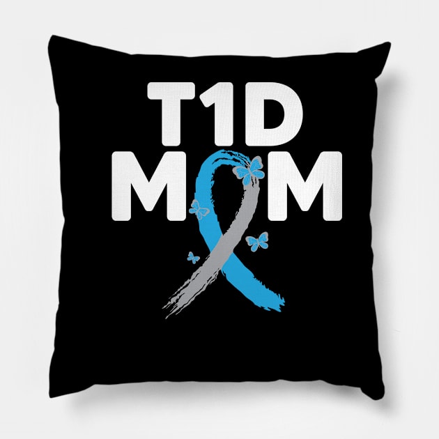 T1D mama her fight is my fight Type 1 Diabetes Awareness Pillow by UNXart