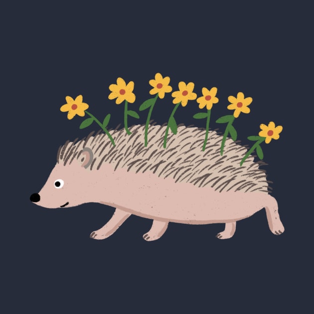 Hedgehog with Flowers by Das Brooklyn