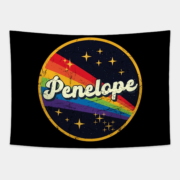 Penelope // Rainbow In Space Vintage Grunge-Style Tapestry by LMW Art