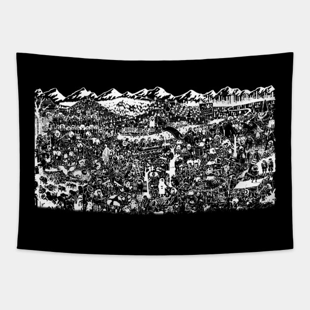 Pure Comedy Inverted Halftone Design T-Shirt Tapestry by SOMASHIRTS