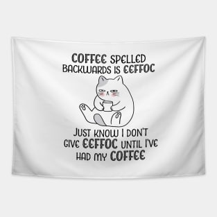 Coffee Spelled Backwards Tapestry