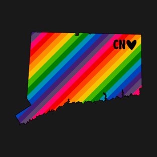 USA States: Connecticut (rainbow) T-Shirt