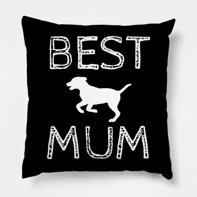 Best Dog Mum Pillow by MikeMeineArts