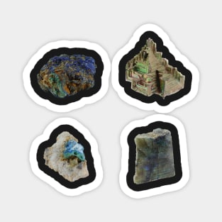 Mineral 4 Pack - Azurite, Bismuth, Cyanotrichite, Labradorite Magnet