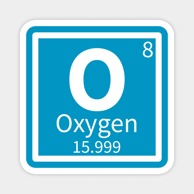 Oxygen — Periodic Table Element 8 Magnet by periodicimprints