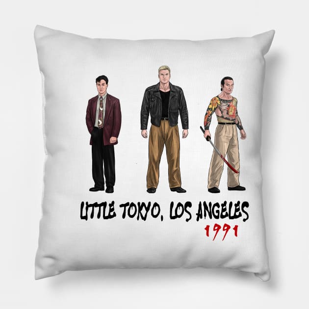 Little Tokyo, Los Angeles 1991 Pillow by PreservedDragons