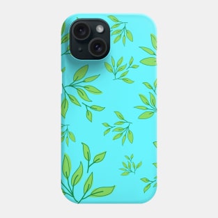 Green leaves decorative pattern Phone Case