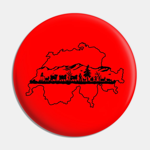 Switzerland map silhouette Pin by BaliChili