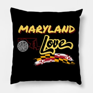 MARYLAND LOVE WITH FLAG DESIGN Pillow