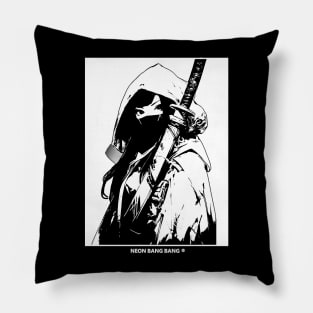 Cyberpunk Ninja Girl Pillow