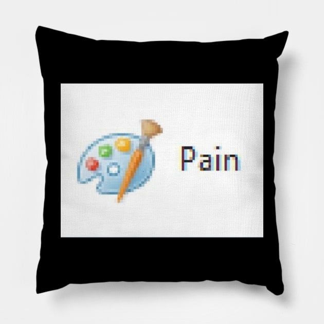 Paint (Pain) Funny Design Pillow by GoldenHoopMarket