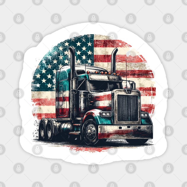 Truck Tractor Magnet by Vehicles-Art