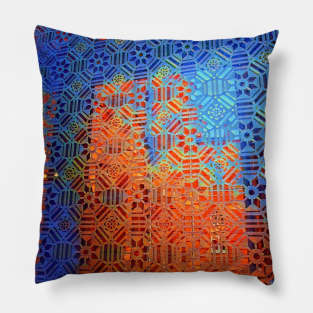 Blue and orange vector design Pillow