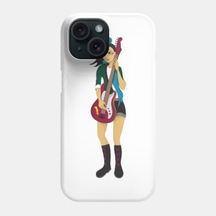 Girl playing electric guitar Phone Case