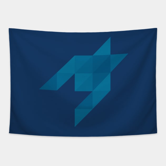 Origami houndstooth blues Tapestry by VrijFormaat