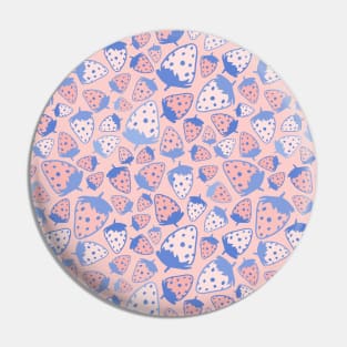 Strawberry pink blue Pin