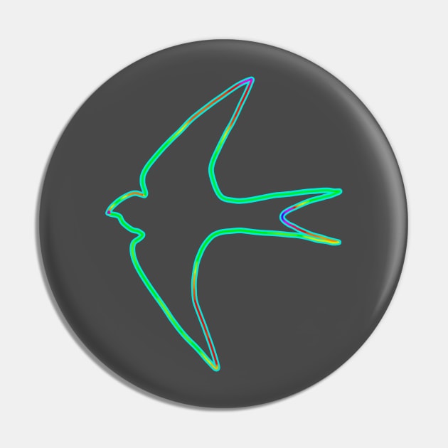 Neon bird, swift design Pin by Gavlart