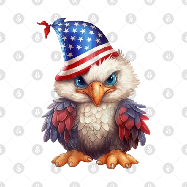 4th of July Baby Bald Eagle #8 by Chromatic Fusion Studio