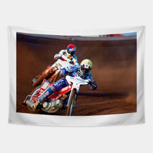 Great Britain Speedway Motorcycle Action Tapestry