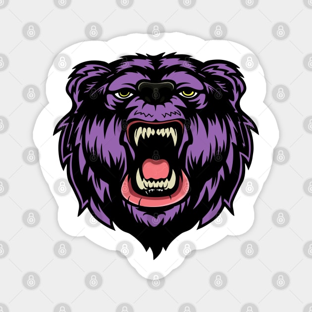 Angry Grizzly Bear Mouth Open Magnet by Shirtbubble