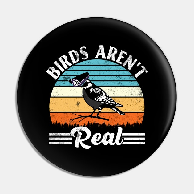 Vintage Birds Aren’t Real Movement - If It Flies It Spies Pin by RiseInspired