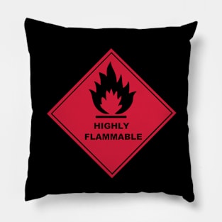 Flammable Warning Sign Pillow