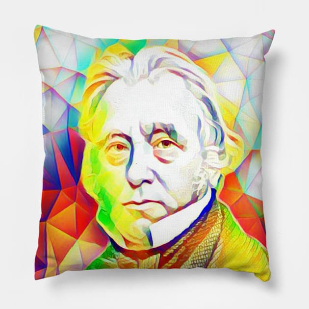 Thomas Babington Macaulay Colourful Portrait | Thomas Babington Macaulay Artwork 11 Pillow by JustLit