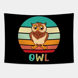 Vintage Retro Owl Tapestry