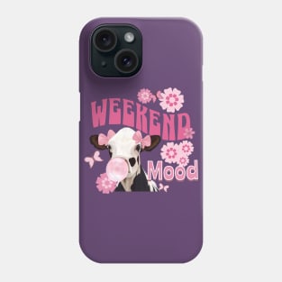 Pink Bubblegum Cow - Weekend Mood Phone Case