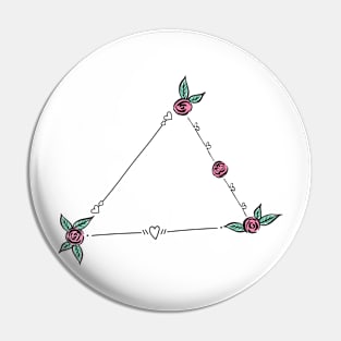 Triangulum Australe (Southern Triangle) Constellation Roses and Hearts Doodle Pin