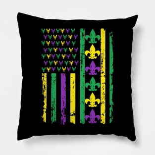 Mardi gras americain flag Pillow