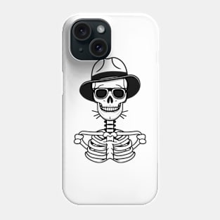 Cool stylish skeleton with hat fashion lover Phone Case