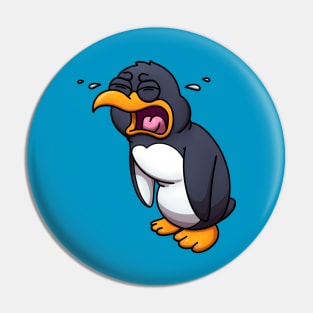 Sad Crying Cartoon Penguin Pin