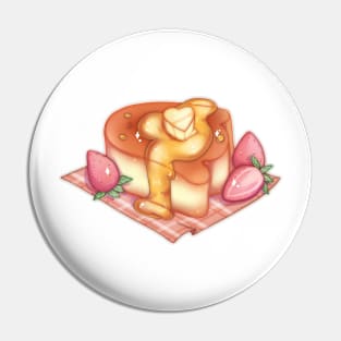 Ghost pancake with strawberry Pin