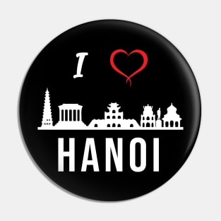 I love Hanoi Skyline Vietnam Vietnamese Design Pin