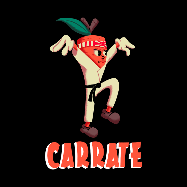 Martial Arts Karate Carrot Cartoon by QuePedoStudio