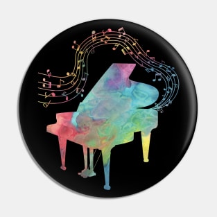 Piano And Music Notes Pin