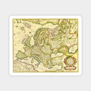 Antique Map of Europe by Gerardus and Rumold Mercator, 1595 Magnet