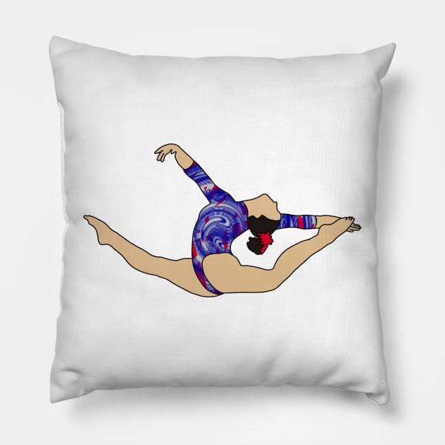 Maggie Nichols Gymnastics Drawing Pillow by GrellenDraws