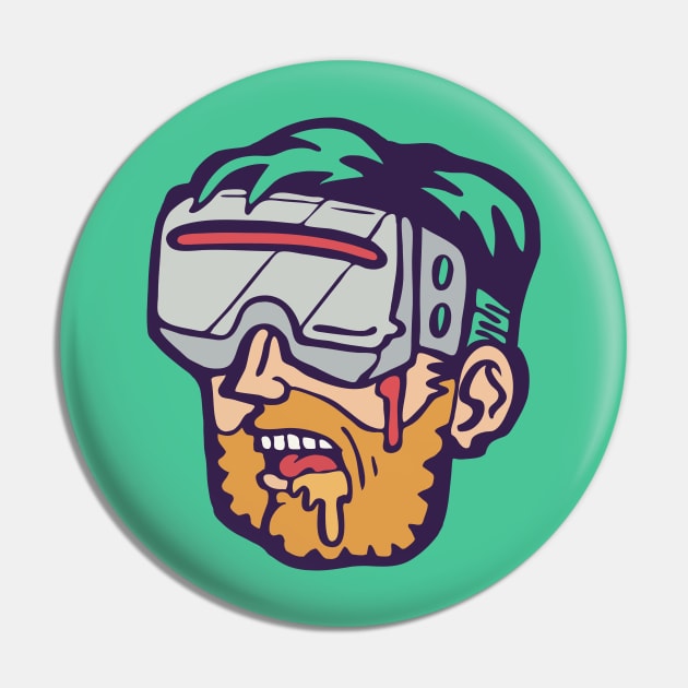 Cyberpunk VR headset player gamer - illustration Pin by Cofefe Studio