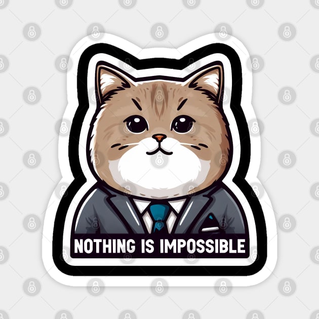 Nothing Is Impossible Cat Magnet by Plushism