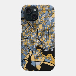 Baltimore Map Pattern in Blue & Gold Phone Case