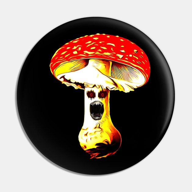 Angry Magic Mushroom Pin by raiseastorm