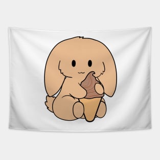 Tan Bunny Chocolate Ice Cream Tapestry