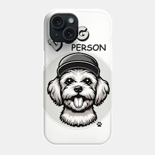 Cute Maltipoo for dog lovers. In black and white Phone Case