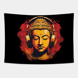 Buddha Beats - Buddha with headphones on Tapestry