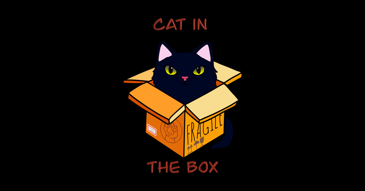 Cat in the box - Cat In The Box - Sticker | TeePublic