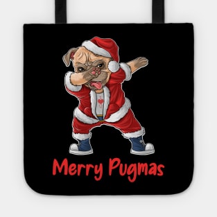 Christmas Dabbing Pug Merry Pugmas Tote