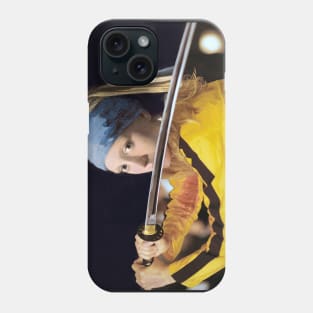 Girl with a Pearl Earring by Vermer and Beatrix Kiddo from Kill Bill Phone Case