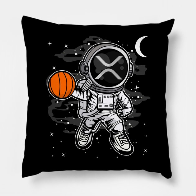 Astronaut Basketball Ripple XRP Coin To The Moon Crypto Token Cryptocurrency Blockchain Wallet Birthday Gift For Men Women Kids Pillow by Thingking About